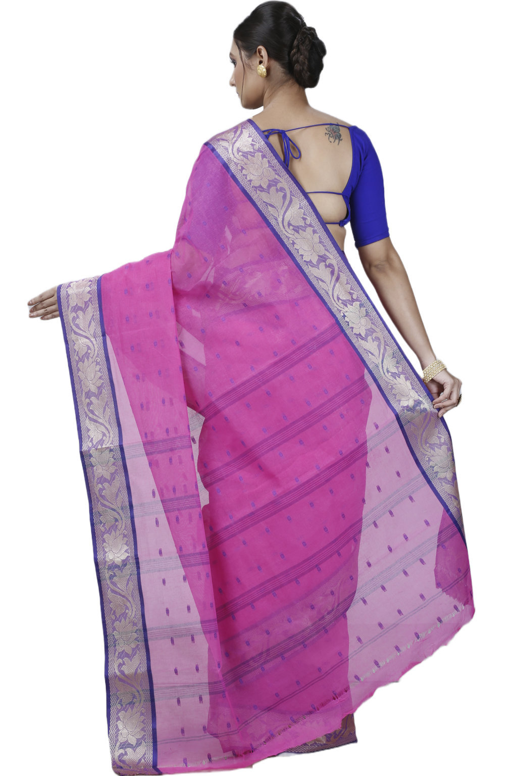Pink Pure Cotton Unnati Tant Saree (1174)